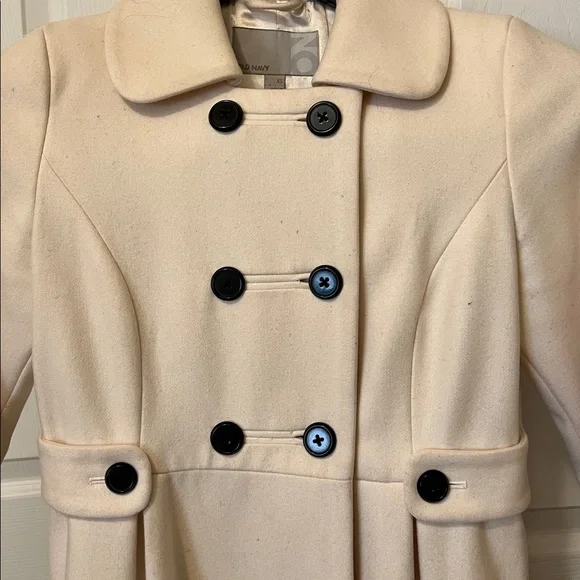 Old Navy Cream Double-Breasted Trench Coat - Picture 4 of 6